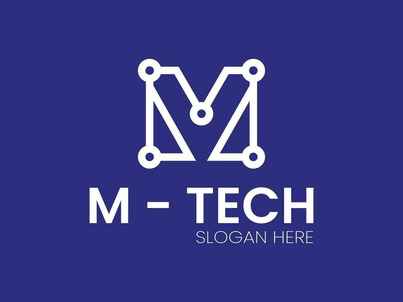 m tech logotyp design vektor mall