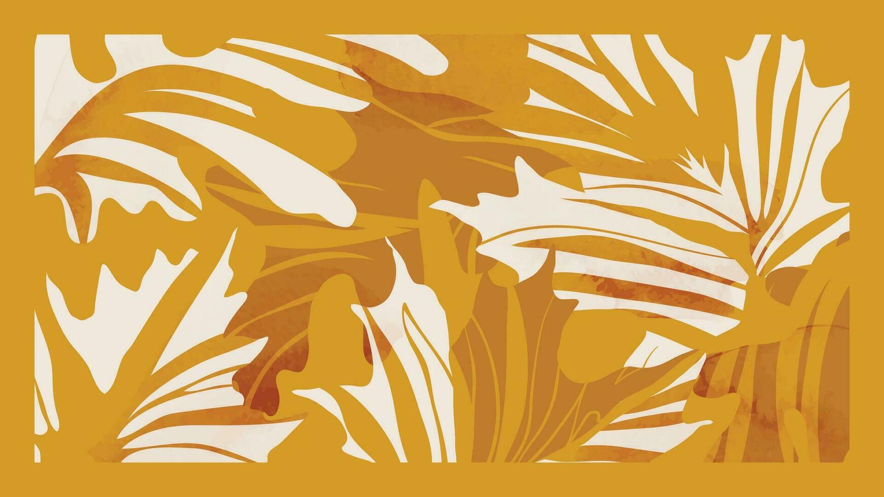 abstrakt Kunst Herbst Hintergrund Vektor. botanisch fallen Jahreszeit Hand gezeichnet Muster Design mit Blätter Geäst. einfach zeitgenössisch Stil illustriert Design zum Stoff, drucken, Abdeckung, Banner, Hintergrund. vektor