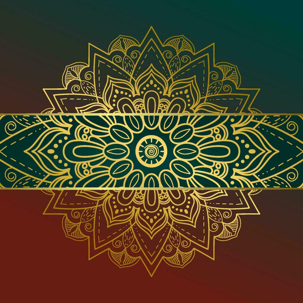 Gradient Hintergrund mit golden Mandala Ornament vektor