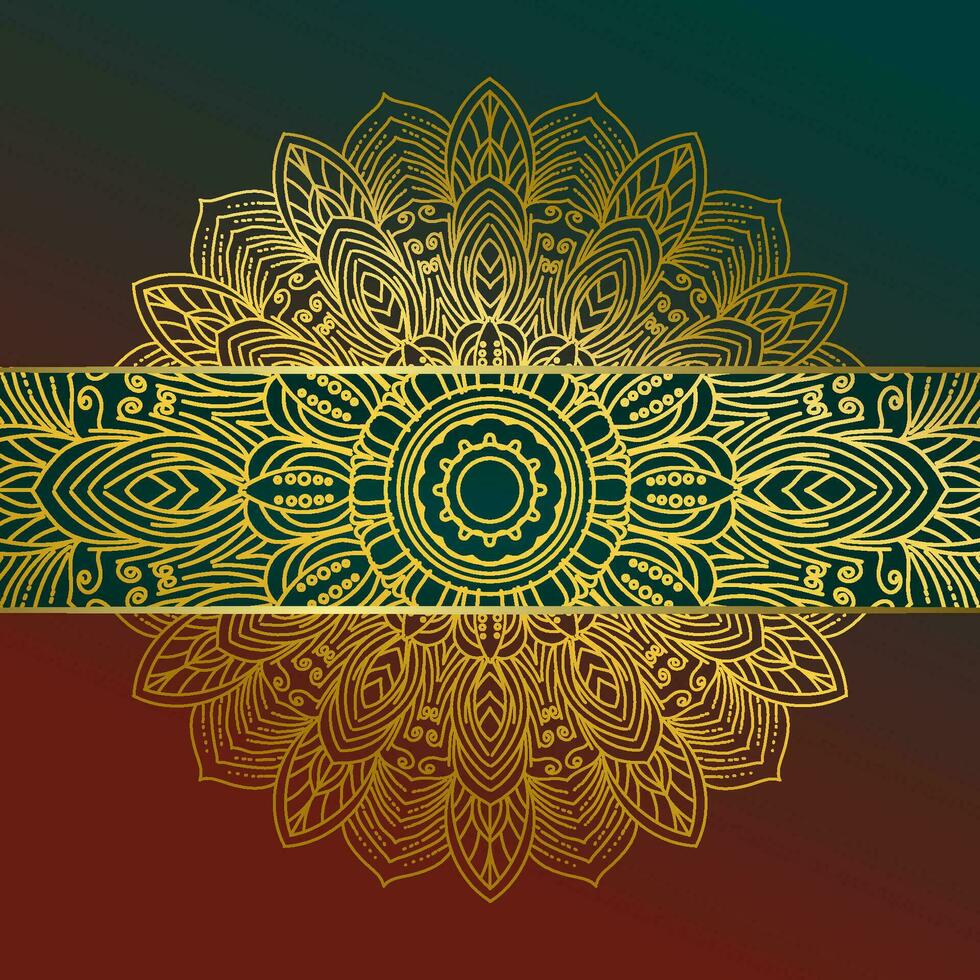 Gradient Hintergrund mit golden Mandala Ornament vektor