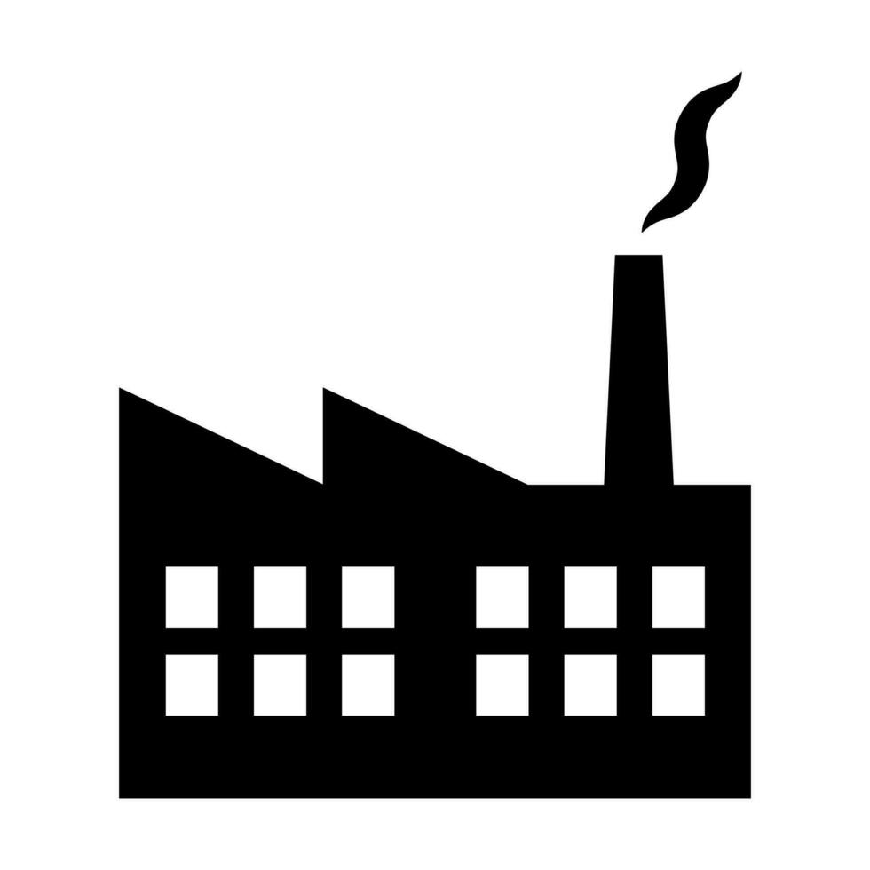 industriell Gebäude Fabrik und Leistung Pflanzen Symbol Vektor Illustration zum Grafik Design, Netz Grundstück, Sozial Medien, ui, Handy, Mobiltelefon App