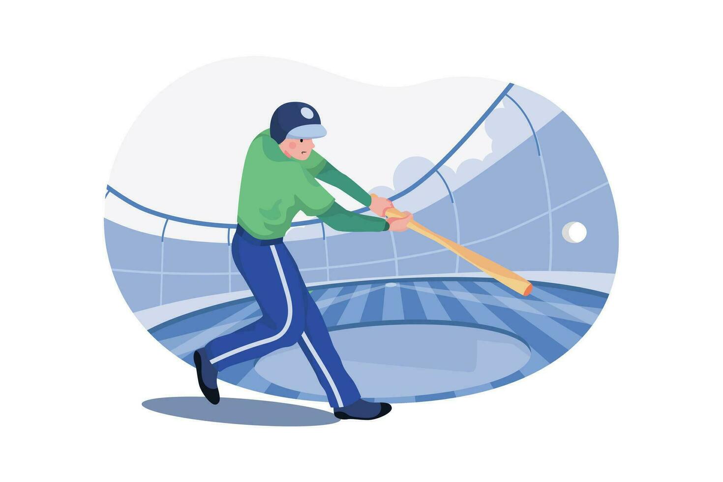 Baseball Spieler Charakter Illustration Konzept. ein eben Illustration isoliert auf Weiß Hintergrund vektor