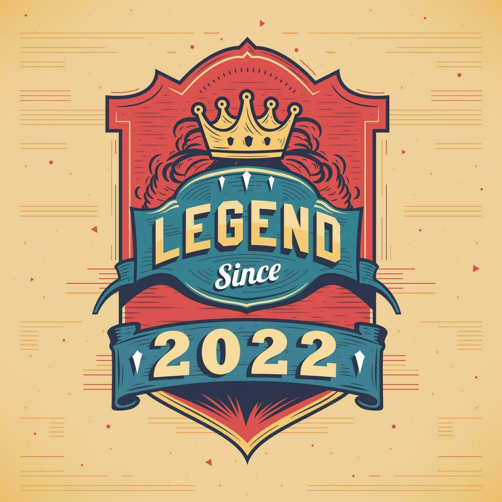 legend eftersom 2022 årgång t-shirt - född i 2022 årgång födelsedag affisch design. vektor