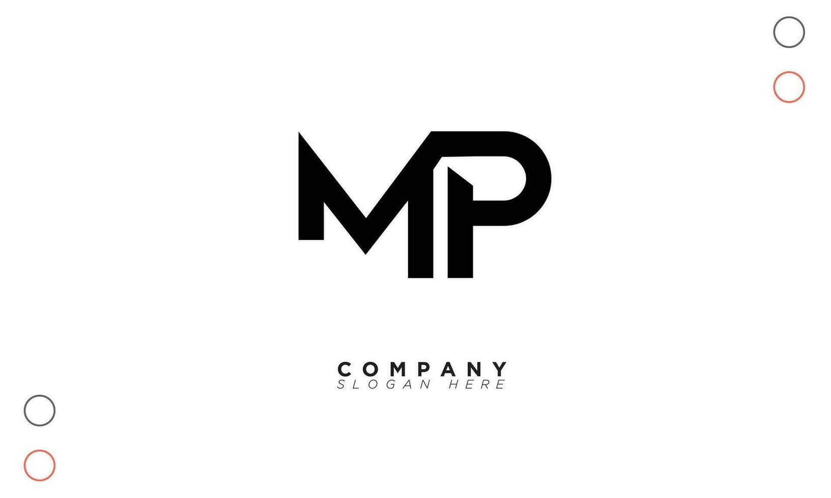 mp alfabet bokstäver initialer monogram logotyp pm, m och p vektor
