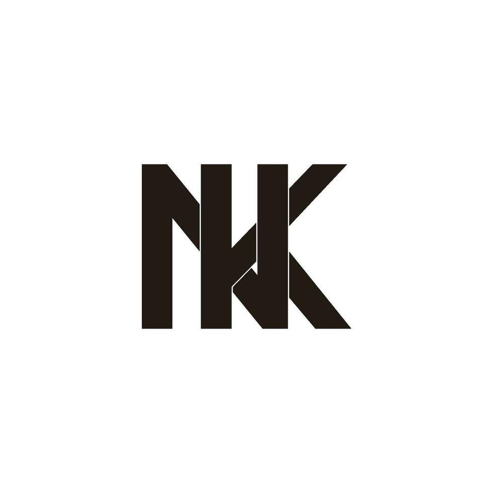 Brief nk verknüpft Monogramm überlappend Logo Vektor