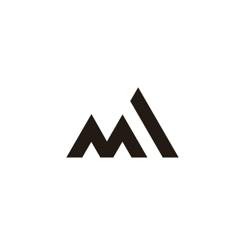 Brief m linear Dreieck geometrisch Logo Vektor