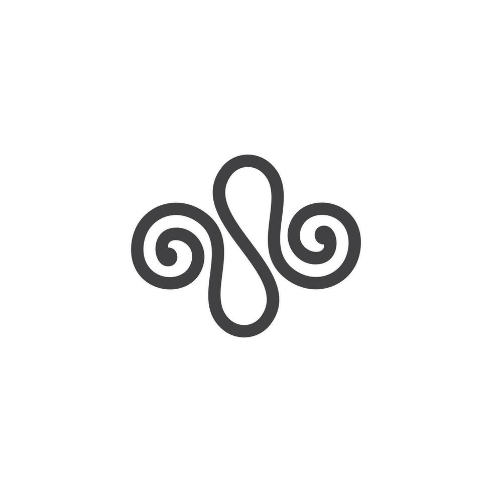 abstrakt brev s slinga spiral form rader konst symbol logotyp vektor