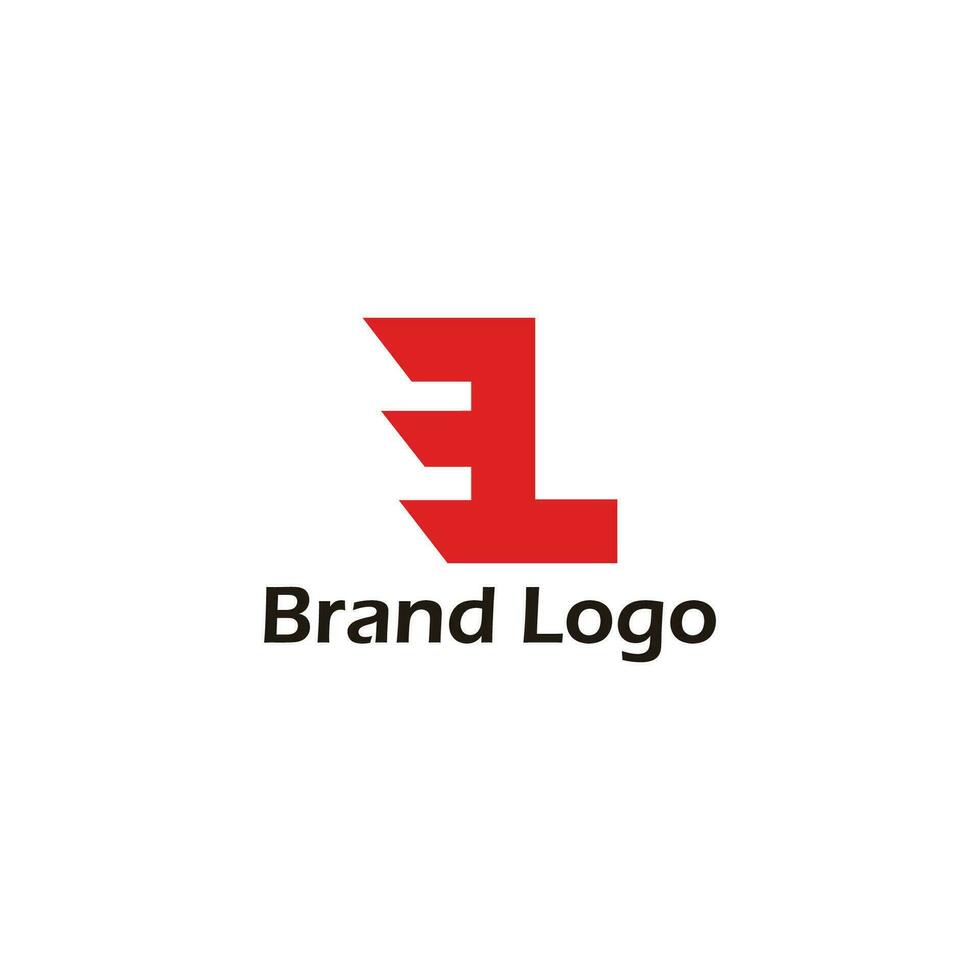 Brief l abstrakt schnell Bewegung geometrisch Logo Vektor