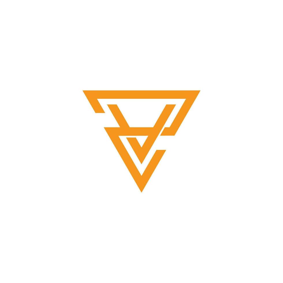 Brief zv Dreiecke Linie geometrisch Design Logo Vektor
