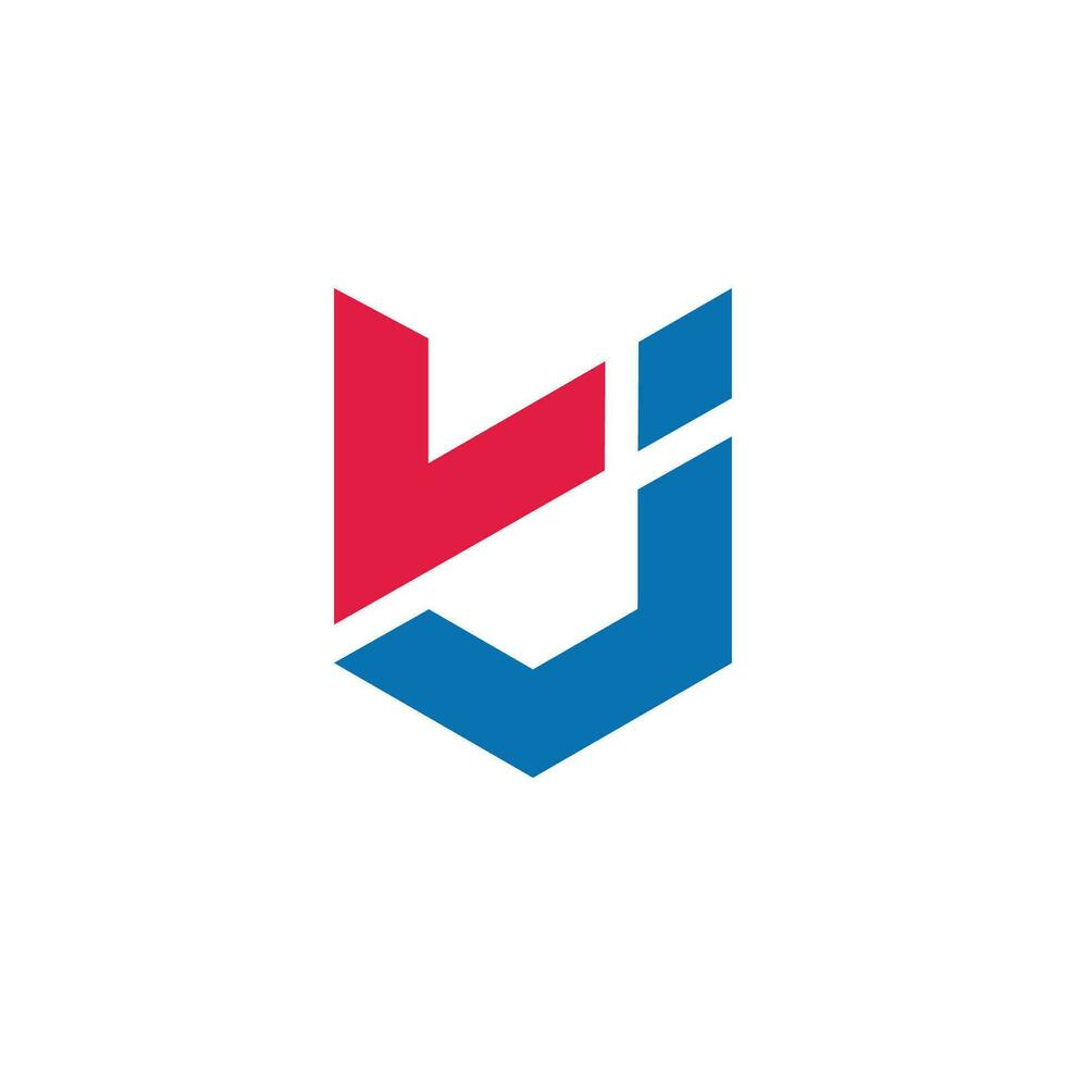 Brief vj bunt geometrisch Scheibe Logo Vektor
