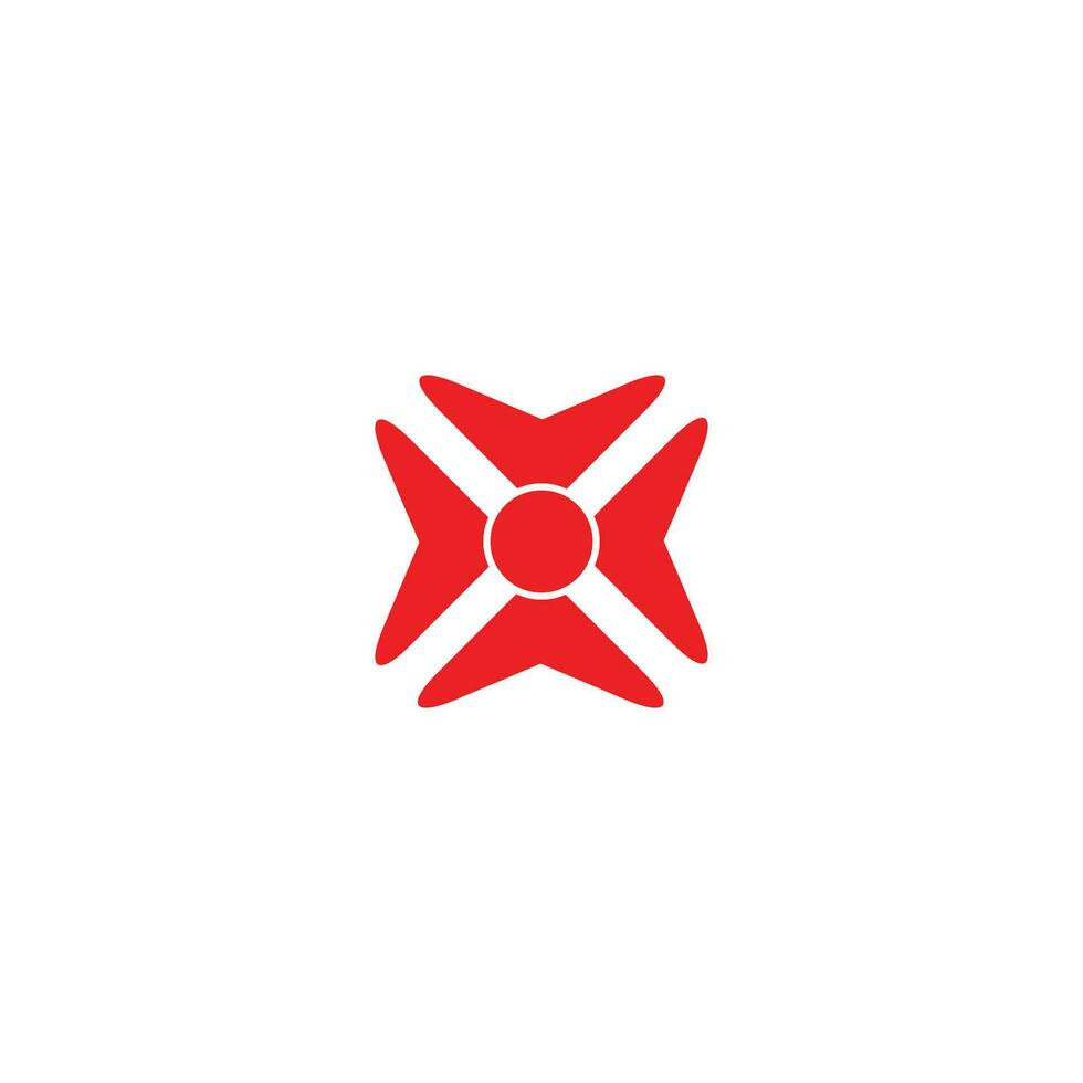 fyrkant x röd pilar geometrisk enkel logotyp vektor