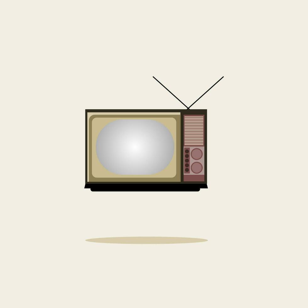 alt Schule Fernsehen Vektor retro analog eben Design einfach spotten oben Animation attraktiv