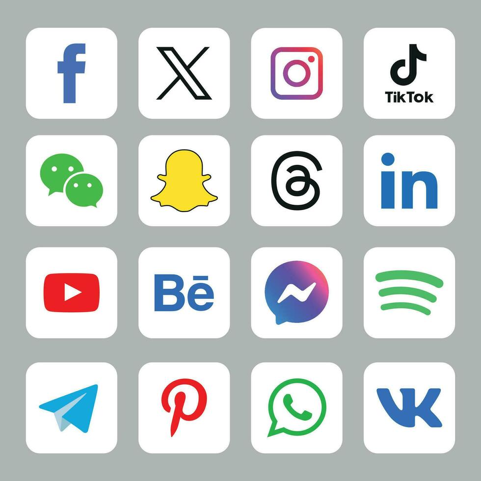 social media ikoner uppsättning logotyp vektor illustratör nätverk