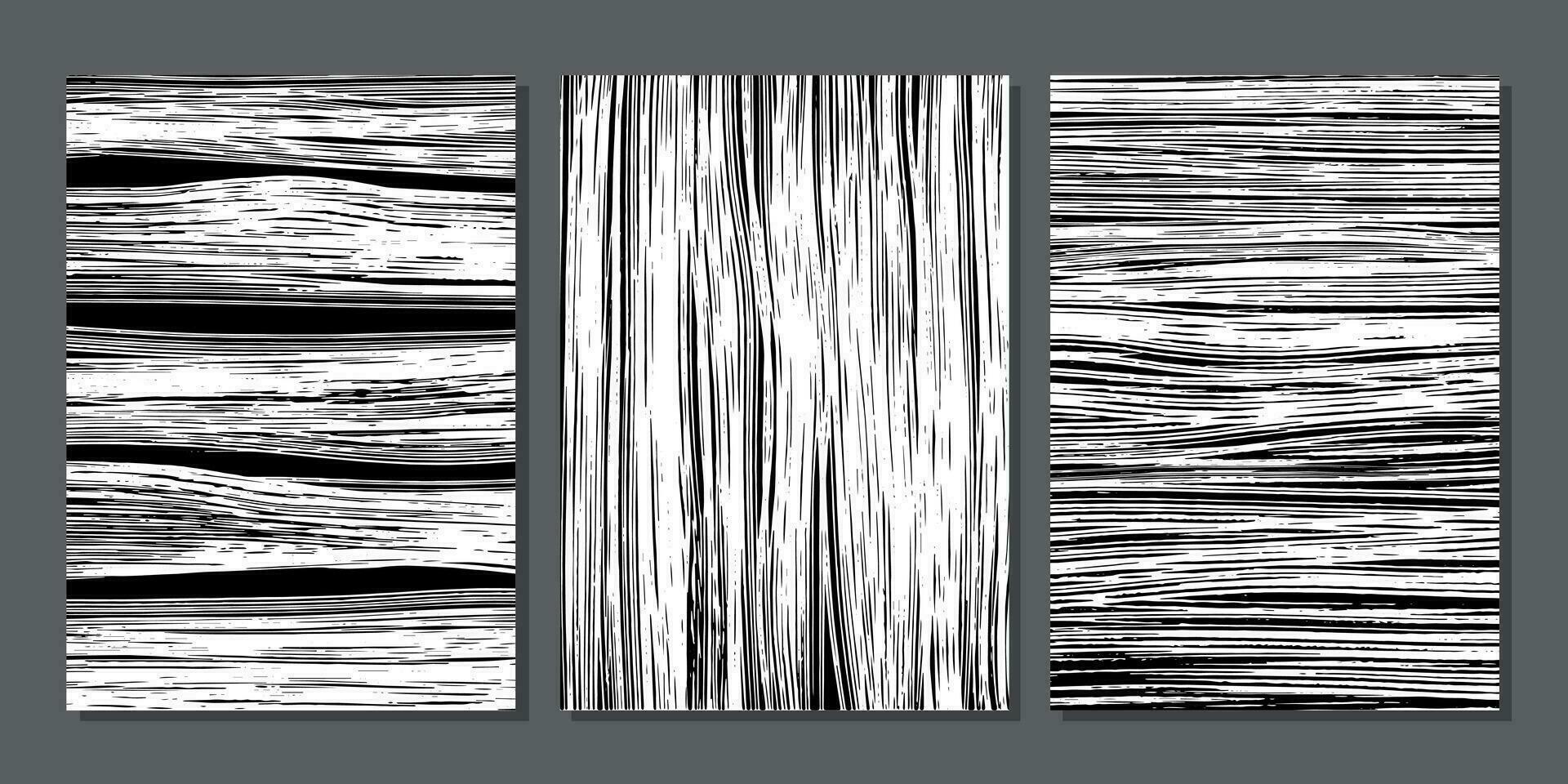 uppsättning av svart och vit vektor trä- textur. vertikal, horisontell trä- plankor