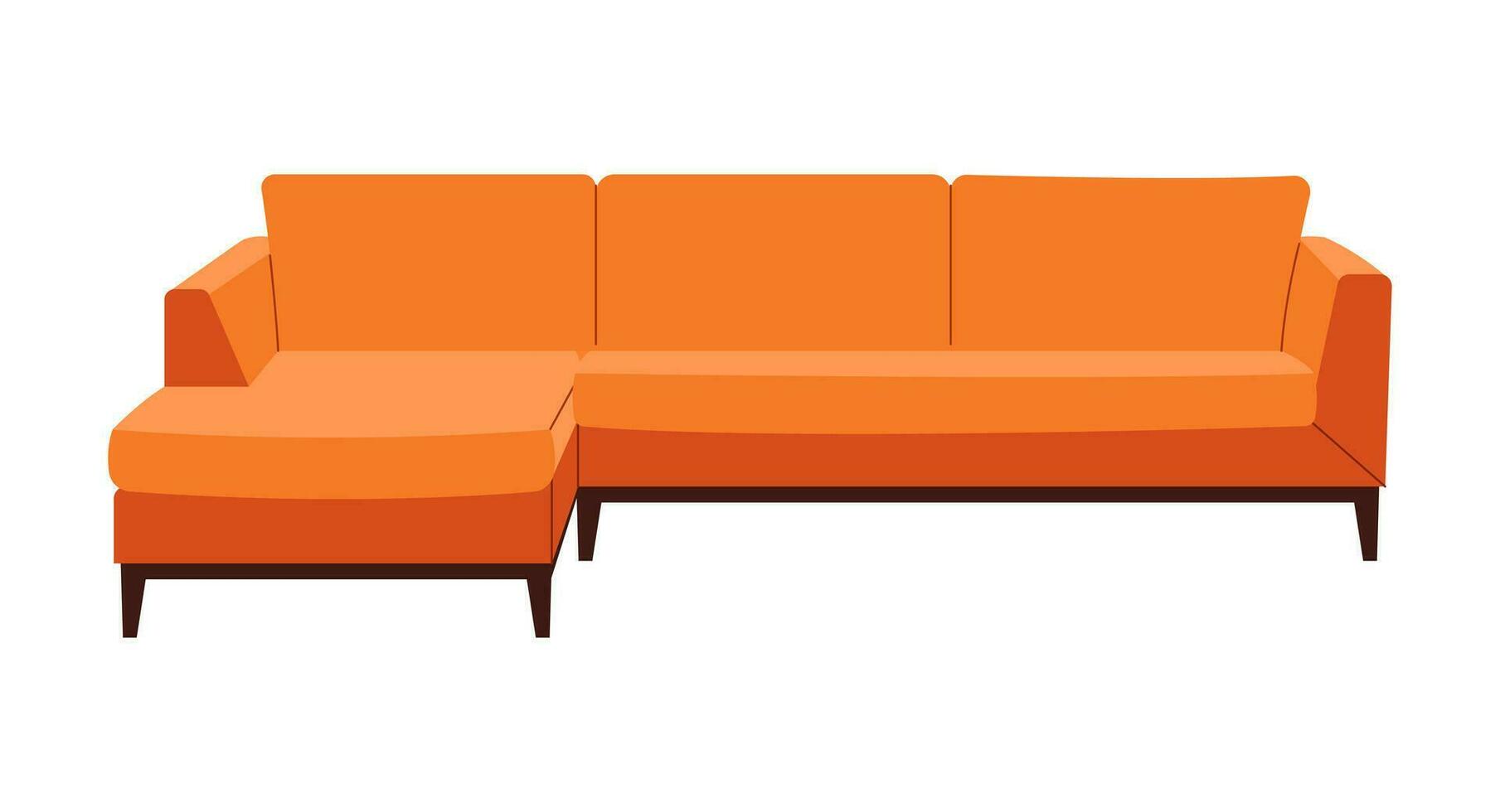 komfortabel Sofa mit Polster. modern Möbel zum gemütlich Zuhause Innere Design. eben Vektor Illustration.