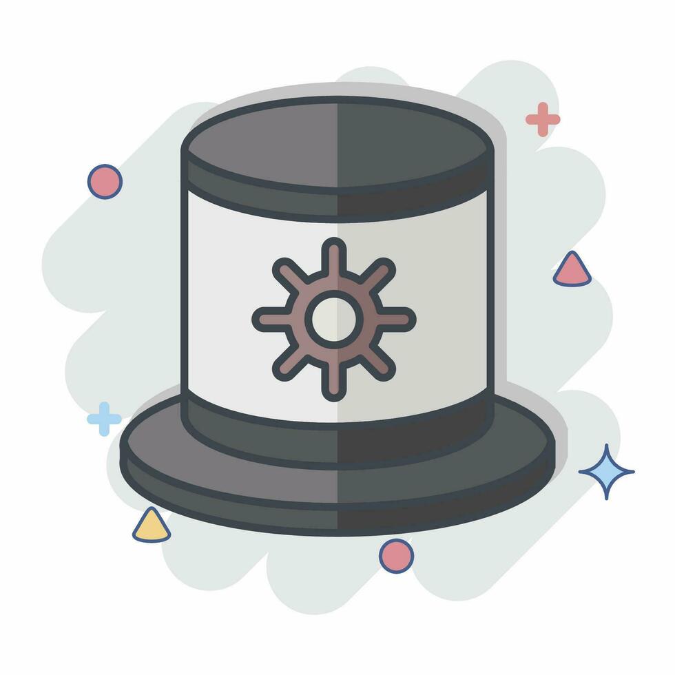 ikon hatt. relaterad till argentina symbol. komisk stil. enkel design redigerbar. enkel illustration vektor