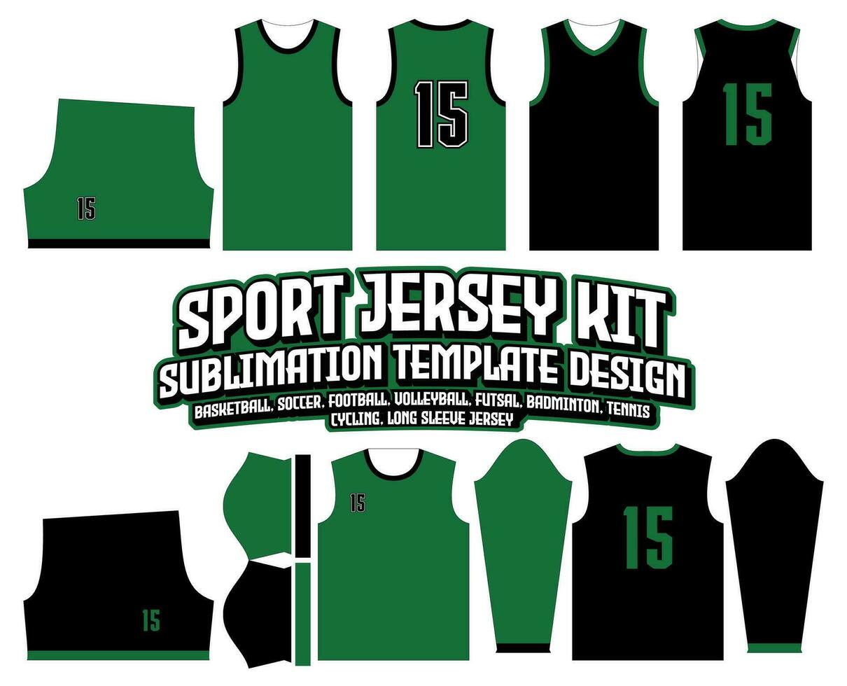 boston celtics grön svart basketboll jersey design sportkläder mall vektor