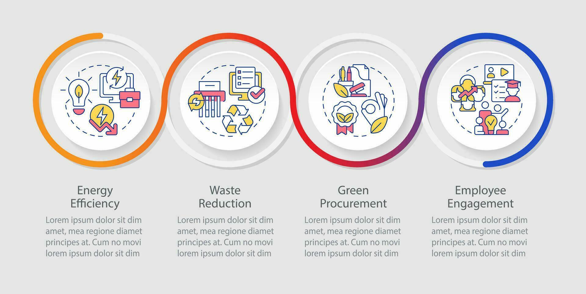 2d hållbar kontor vektor infographics mall med linjär ikoner, data visualisering med 4 steg, bearbeta tidslinje Diagram.