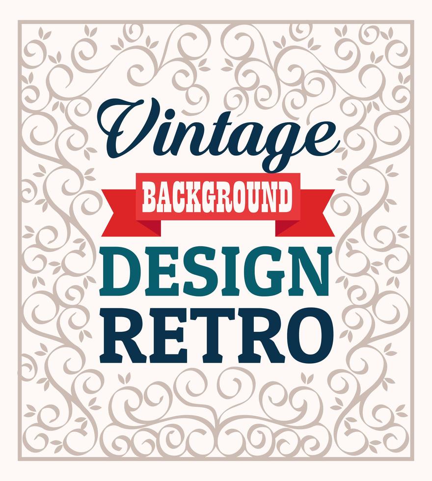 Design Retro mit elegantem Rahmen und Band vektor