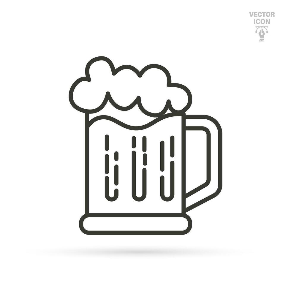 öl råna linje ikon, oktoberfest och alkohol, öl glas ikon, alkohol dryck. isolerat vektor illustration