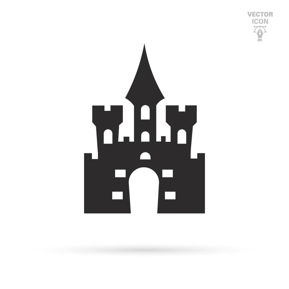 slott torn ikon. vektor illustration av logotyp isolerat på vit bakgrund