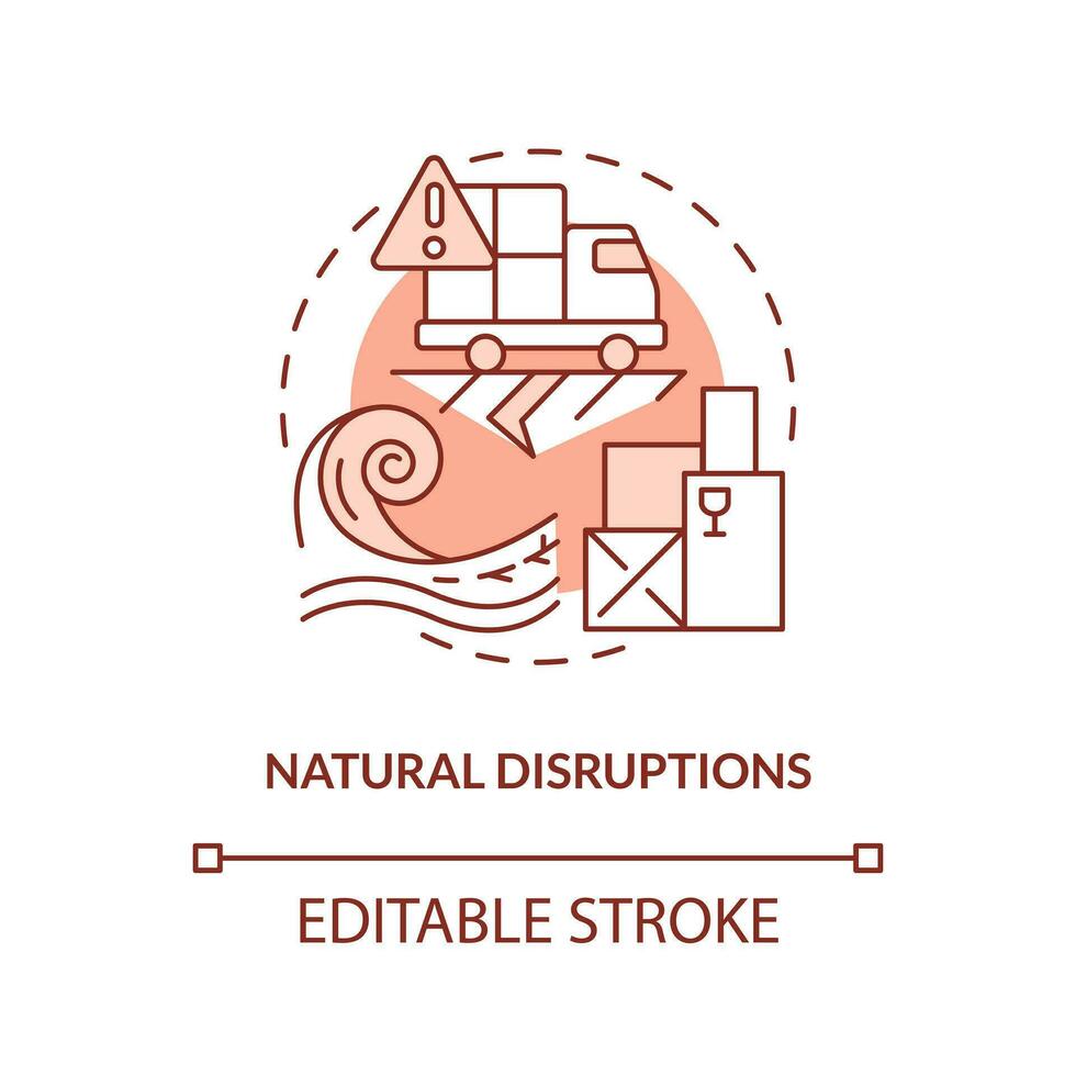 naturlig störningar terrakotta begrepp ikon. katastrof. tillförsel kedja ändring abstrakt aning tunn linje illustration. isolerat översikt teckning. redigerbar stroke vektor