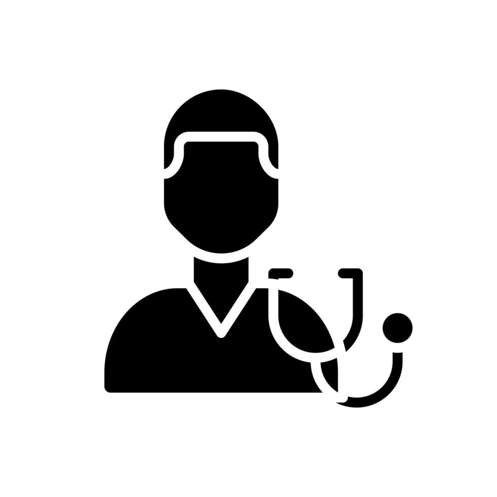 Diagnose schwarz Glyphe Symbol. bestimmen Krankheit. Arzt Untersuchung. medizinisch Verfahren. Symptome und Zeichen. Silhouette Symbol auf Weiß Raum. solide Piktogramm. Vektor isoliert Illustration