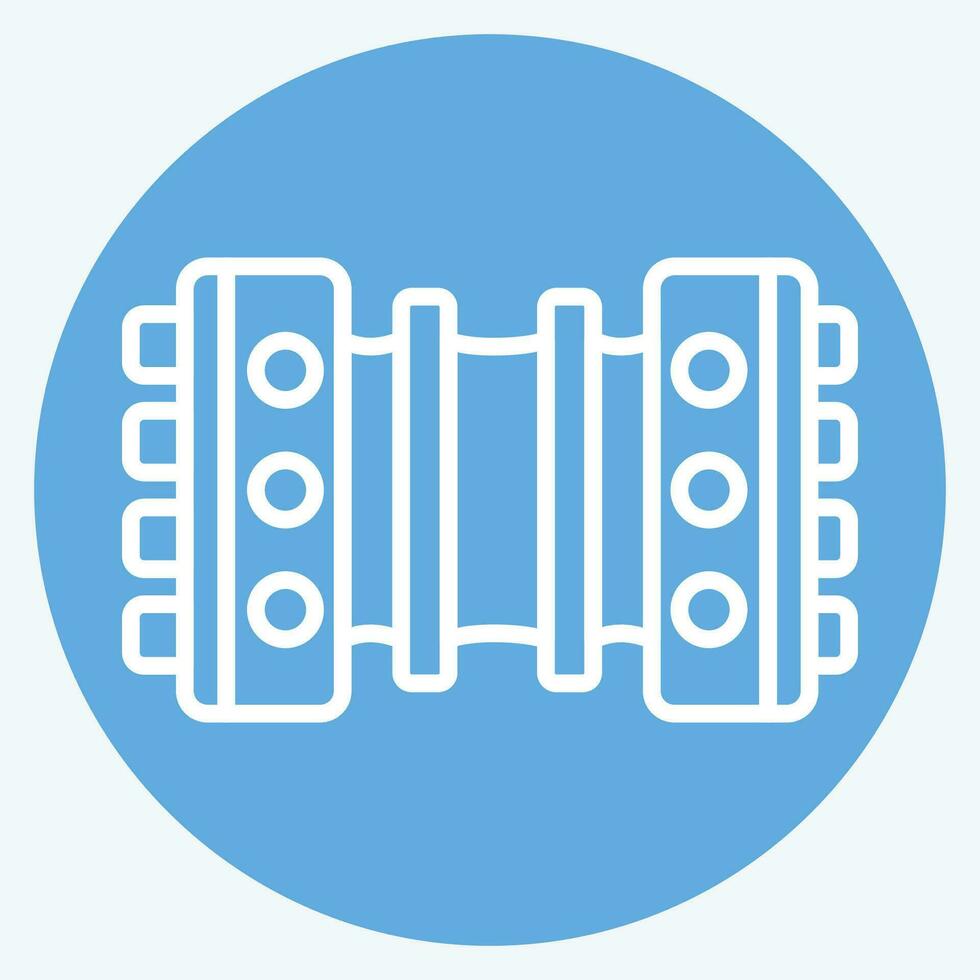 Symbol Bandoneon. verbunden zu Argentinien Symbol. Blau Augen Stil. einfach Design editierbar. einfach Illustration vektor