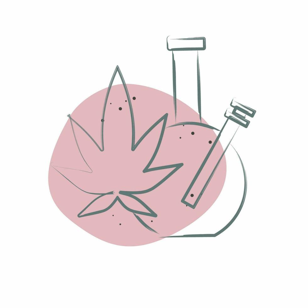 ikon marijuana. relaterad till missbruk ordbok symbol. Färg fläck stil. enkel design redigerbar. enkel illustration vektor