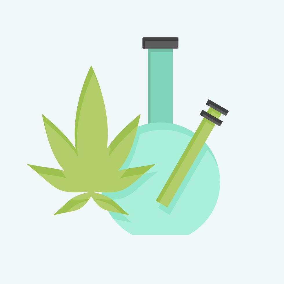 ikon marijuana. relaterad till missbruk ordbok symbol. platt stil. enkel design redigerbar. enkel illustration vektor