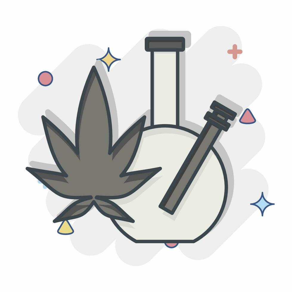 ikon marijuana. relaterad till missbruk ordbok symbol. komisk stil. enkel design redigerbar. enkel illustration vektor