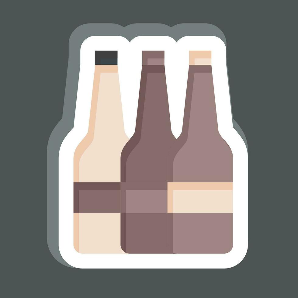 Aufkleber Alkohol. verbunden zu Sucht Wörterbuch Symbol. einfach Design editierbar. einfach Illustration vektor