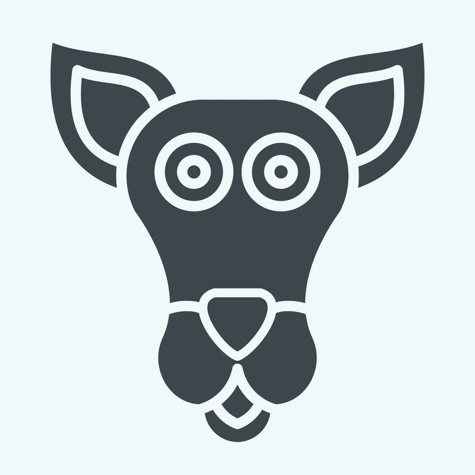 Symbol Känguru. verbunden zu Tier Symbol. Glyphe Stil. einfach Design editierbar. einfach Illustration vektor