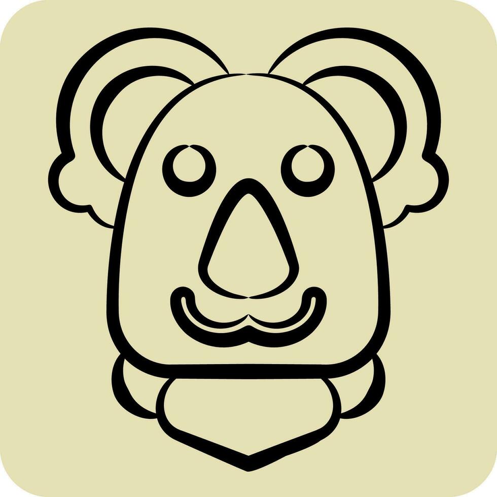 Symbol Koala. verbunden zu Tier Symbol. Hand gezeichnet Stil. einfach Design editierbar. einfach Illustration vektor