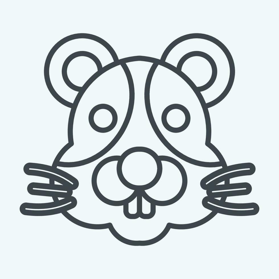 ikon hamster. relaterad till djur- symbol. linje stil. enkel design redigerbar. enkel illustration vektor