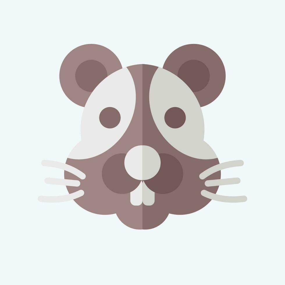 ikon hamster. relaterad till djur- symbol. platt stil. enkel design redigerbar. enkel illustration vektor