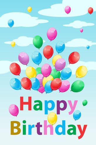 Geburtstagskarte mit Luftballons vektor