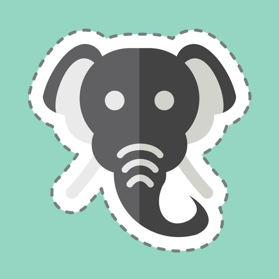 Aufkleber Linie Schnitt Elefant. verbunden zu Tier Symbol. einfach Design editierbar. einfach Illustration vektor