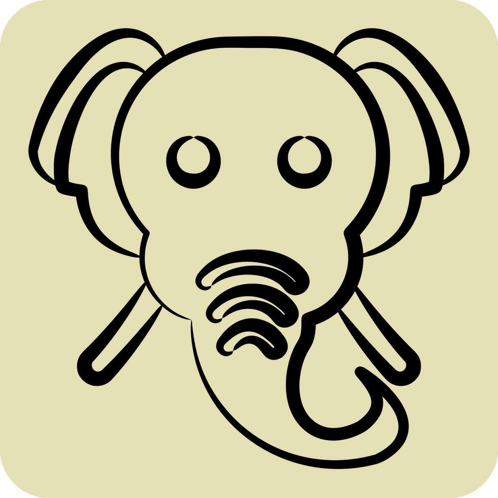 Symbol Elefant. verbunden zu Tier Symbol. Hand gezeichnet Stil. einfach Design editierbar. einfach Illustration vektor