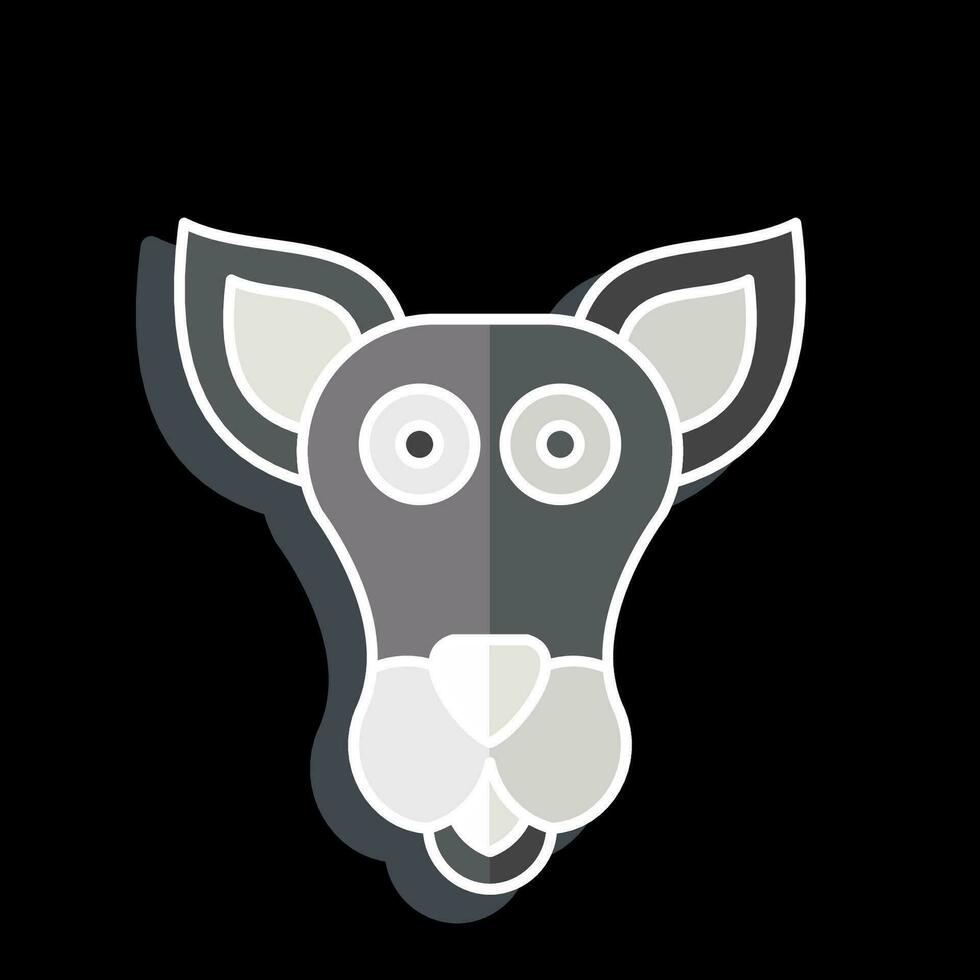 ikon känguru. relaterad till djur- symbol. glansig stil. enkel design redigerbar. enkel illustration vektor