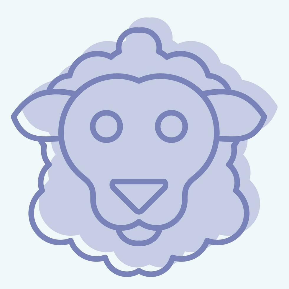 Symbol Schaf. verbunden zu Tier Symbol. zwei Ton Stil. einfach Design editierbar. einfach Illustration vektor