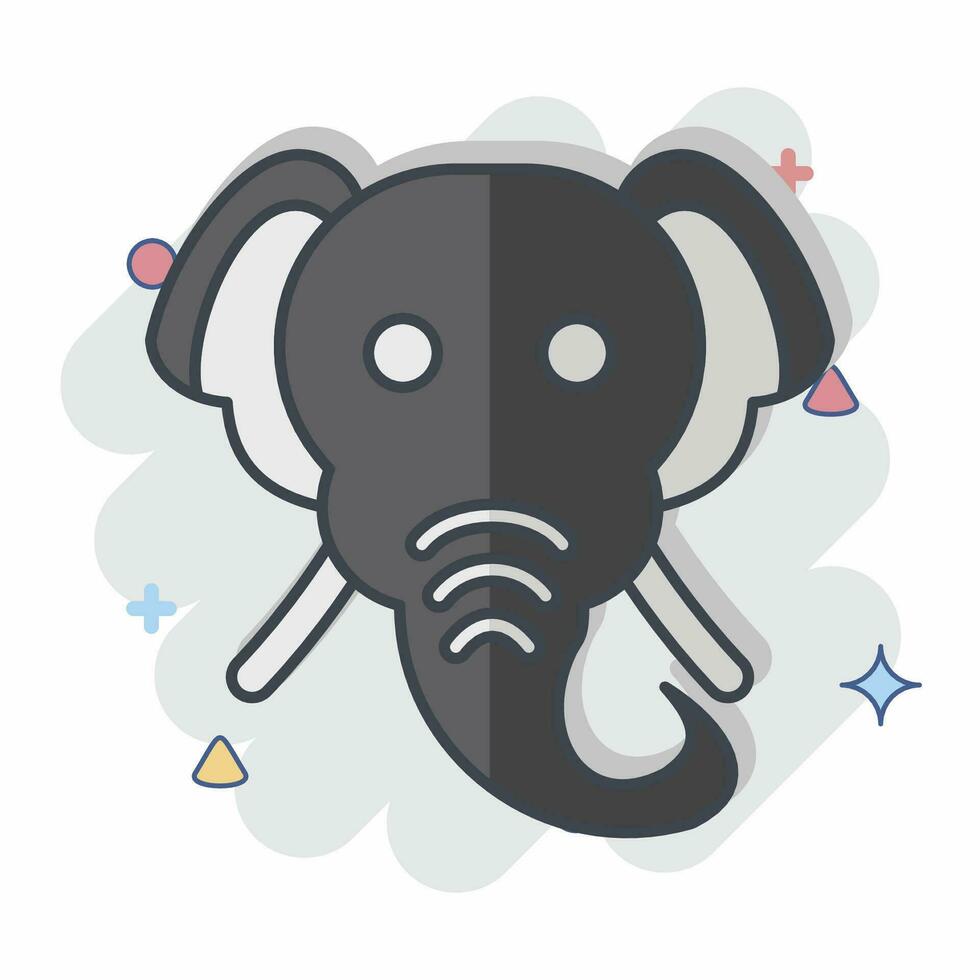 ikon elefant. relaterad till djur- symbol. komisk stil. enkel design redigerbar. enkel illustration vektor