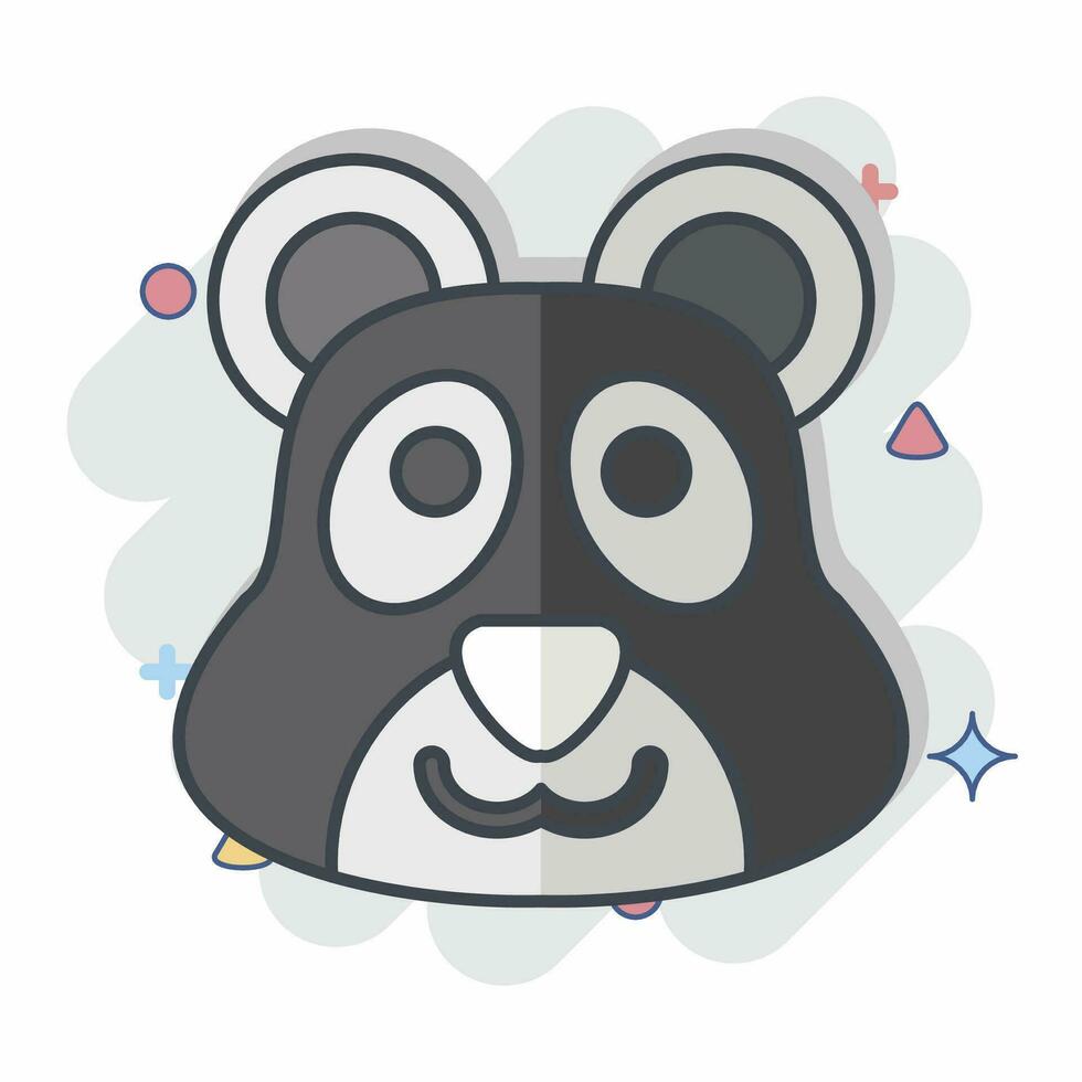 Symbol Panda. verbunden zu Tier Symbol. Comic Stil. einfach Design editierbar. einfach Illustration vektor
