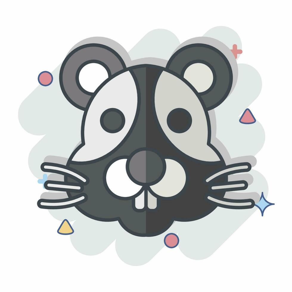 ikon hamster. relaterad till djur- symbol. komisk stil. enkel design redigerbar. enkel illustration vektor