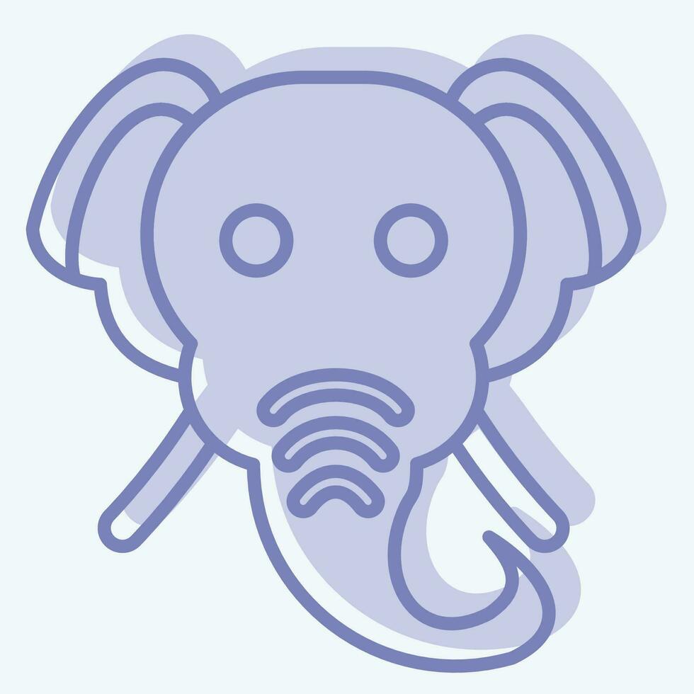 Symbol Elefant. verbunden zu Tier Symbol. zwei Ton Stil. einfach Design editierbar. einfach Illustration vektor