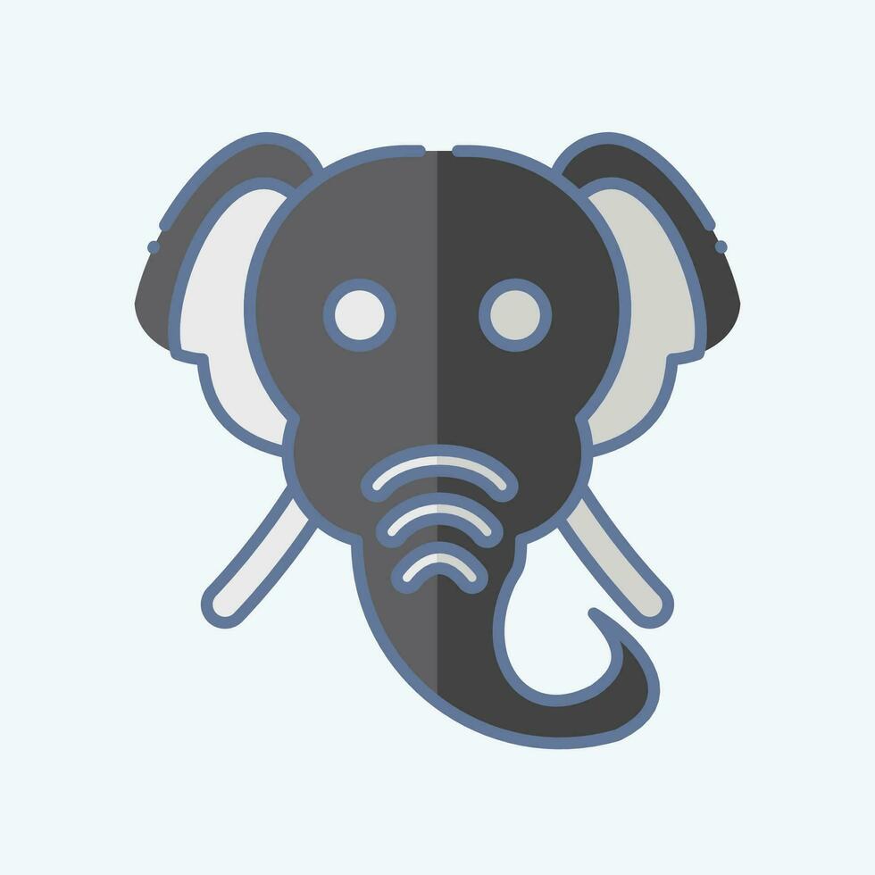Symbol Elefant. verbunden zu Tier Symbol. Gekritzel Stil. einfach Design editierbar. einfach Illustration vektor