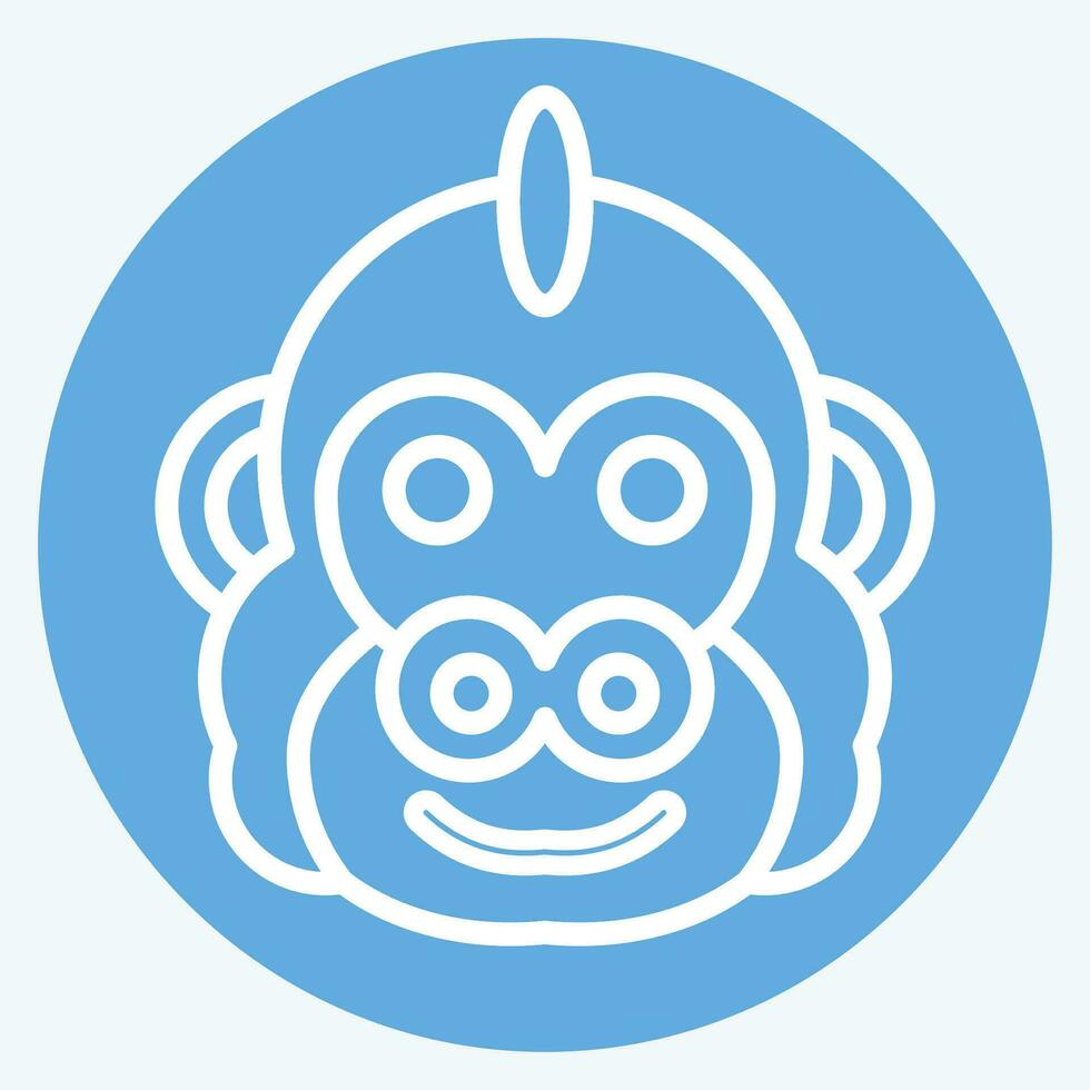 ikon gorilla. relaterad till djur- symbol. blå ögon stil. enkel design redigerbar. enkel illustration vektor