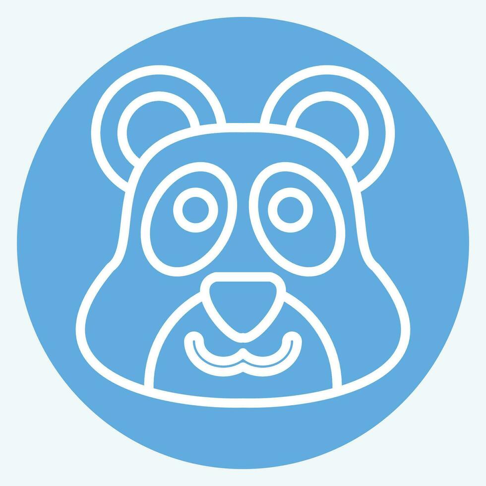 ikon panda. relaterad till djur- symbol. blå ögon stil. enkel design redigerbar. enkel illustration vektor