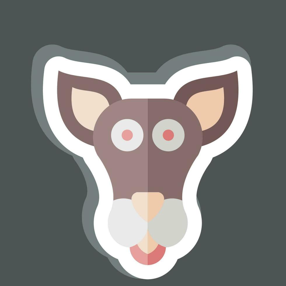 klistermärke känguru. relaterad till djur- symbol. enkel design redigerbar. enkel illustration vektor
