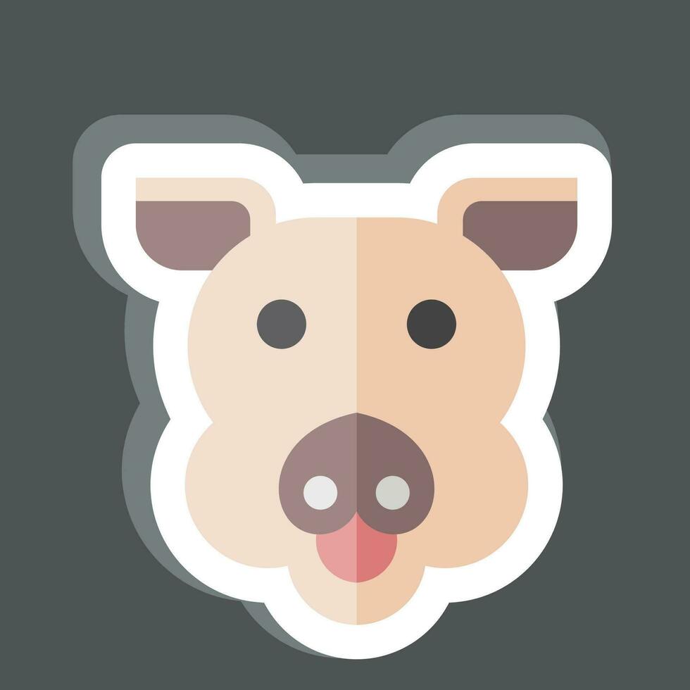 Aufkleber Schwein. verbunden zu Tier Symbol. einfach Design editierbar. einfach Illustration vektor
